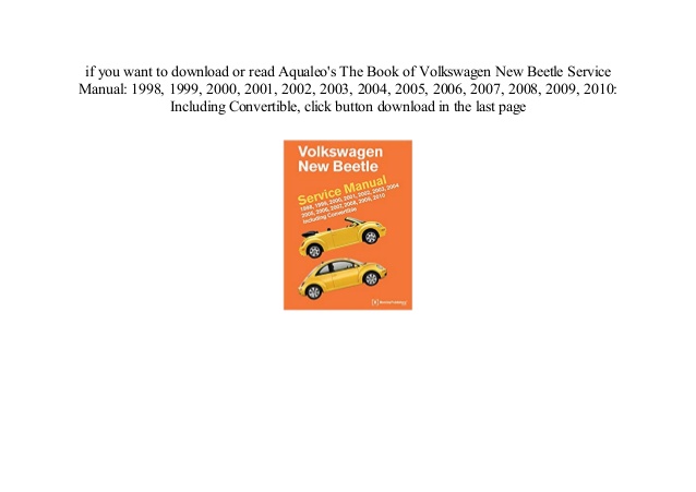 2000 Volkswagen Turbo Beetle Owners Manual Free Download